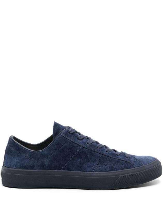 Cambridge Suede Lace-Up Low Top Sneakers Navy - TOM FORD - BALAAN 1