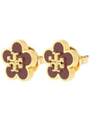 Kira flower stud earrings burgundy - TORY BURCH - BALAAN 2