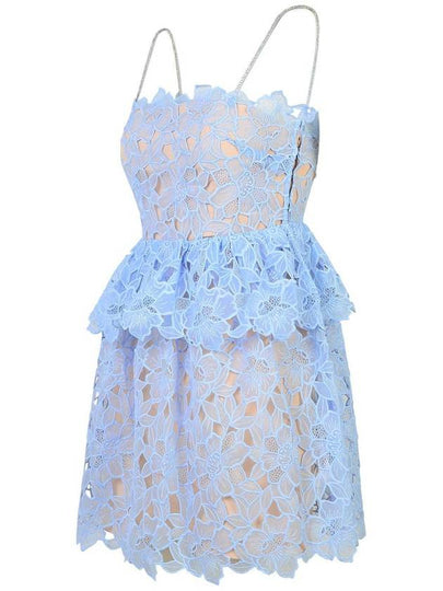 Self-Portrait Light Blue Polyester Dress - SELF PORTRAIT - BALAAN 2