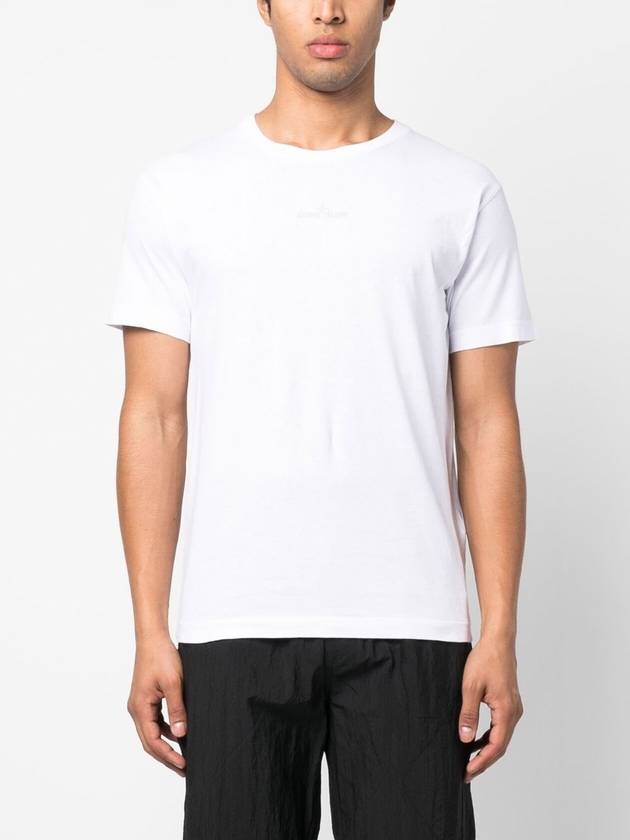 Small Logo Print Short Sleeve T-Shirt White - STONE ISLAND - BALAAN 3