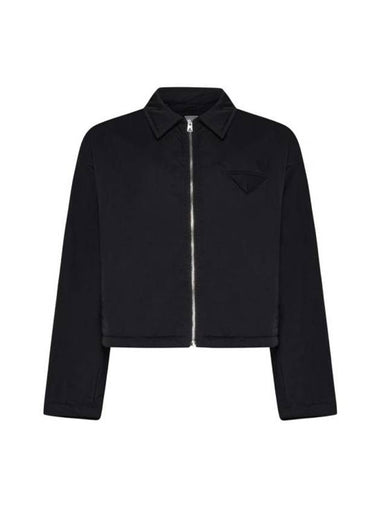 Puffer Blouson Tech Nylon Zip Up Jacket Black - BOTTEGA VENETA - BALAAN 1