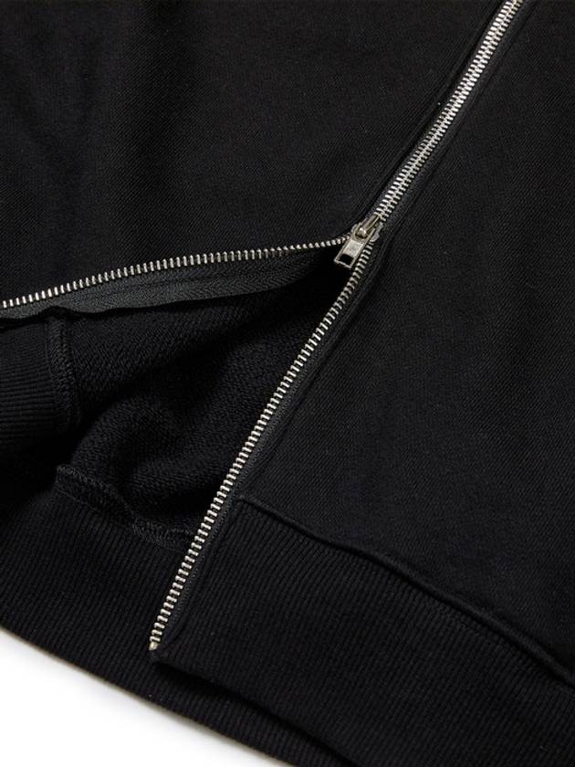 Front double zip hoodie black - S SY - BALAAN 7