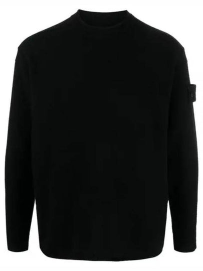 Ghost Piece Crew Neck Wool Knit Top Black - STONE ISLAND - BALAAN 2