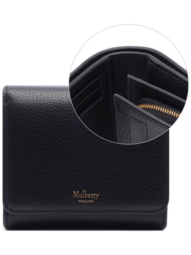 Continental French Classic Grain Half Wallet Black - MULBERRY - BALAAN 3