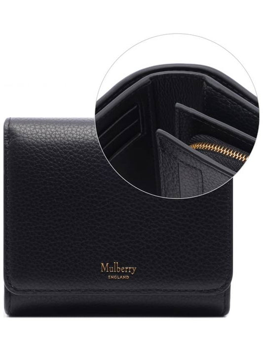 Continental French Classic Grain Half Wallet Black - MULBERRY - BALAAN 2