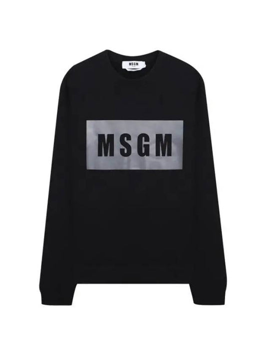 Box Logo Cotton Sweatshirt Black - MSGM - BALAAN 1