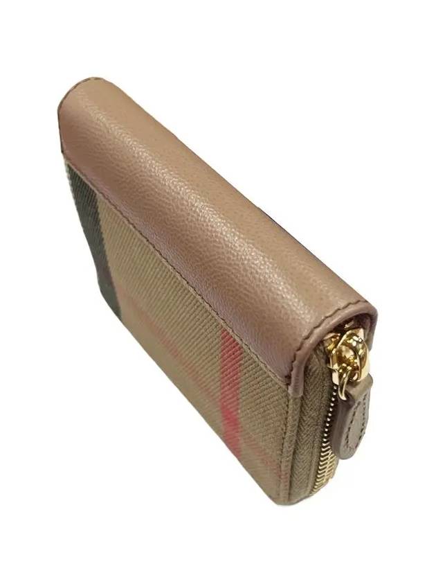 Check Zip Around Half Wallet Beige - BURBERRY - BALAAN 4