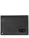 Double Gancini Leather Card Wallet Black - SALVATORE FERRAGAMO - BALAAN 2