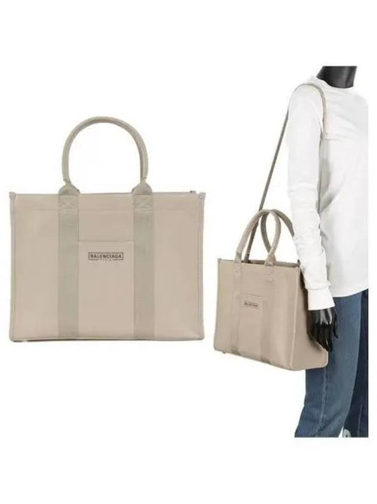 Hardware Medium Grain Calfskin Tote Bag Beige - BALENCIAGA - BALAAN 2