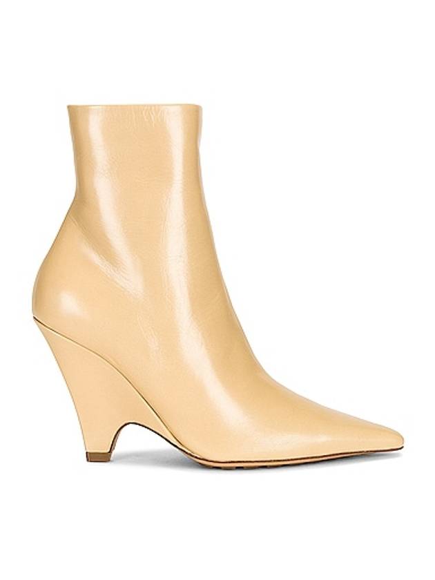 Leather Heel Middle Boots Beige - BOTTEGA VENETA - BALAAN 2