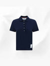 Women's Round Collar Short Sleeve Polo Shirt Navy - THOM BROWNE - BALAAN 6