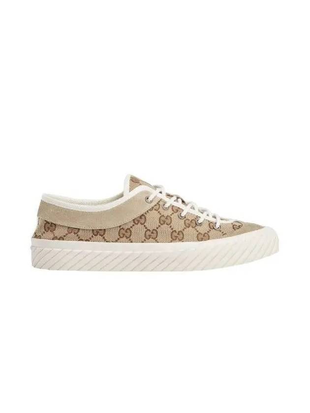 GG Canvas Low Top Sneakers Beige - GUCCI - BALAAN 3