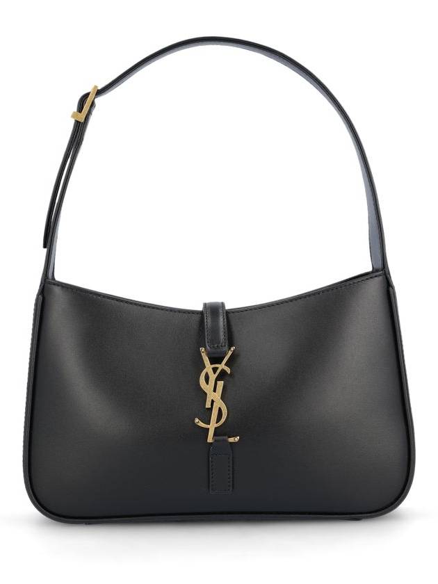 Le 5 A 7 Smooth Leather Hobo Shoulder Bag Black - SAINT LAURENT - BALAAN 2