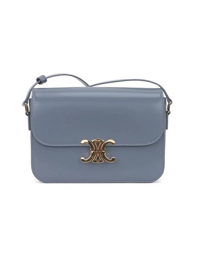 Classique Triomphe Shiny Calfskin Shoulder Bag Blue Grey - CELINE - BALAAN 1