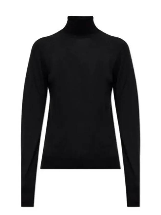 Cassandre Wool Turtle Neck Black - SAINT LAURENT - BALAAN 2