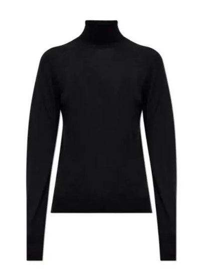 Cassandre Wool Turtle Neck Black - SAINT LAURENT - BALAAN 2