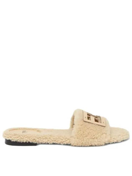 Baguette Leather Slide Slippers Ivory - FENDI - BALAAN 2