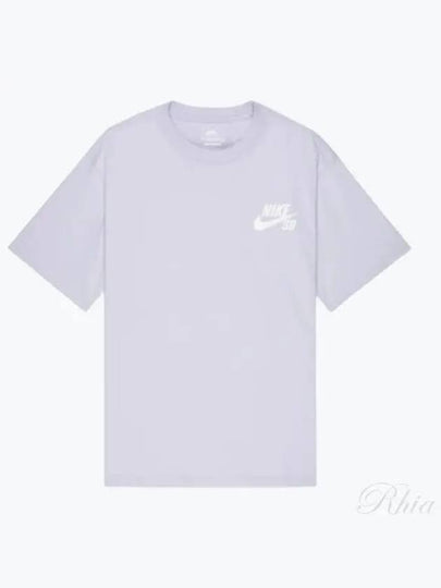 SB Logo Skate Cotton Short Sleeve Shirt Purple - NIKE - BALAAN 2