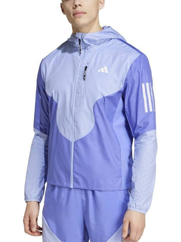 Aeroready Own The Run Windbreaker Semi Cobalt Blue - ADIDAS - BALAAN 1