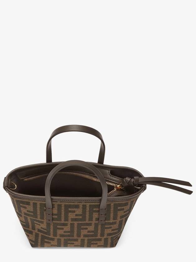 Roll FF Jacquard Mini Tote Bag Brown - FENDI - BALAAN 6