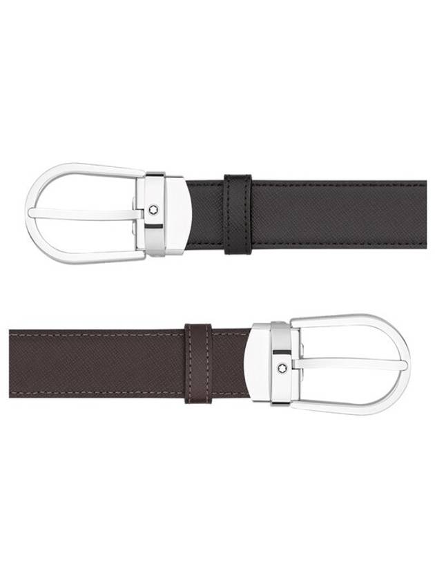 Man's Classic Reversible Leather Belt Black Brown - MONTBLANC - BALAAN 3