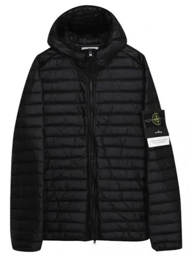 Lightweight hooded duck down jacket - STONE ISLAND - BALAAN 1