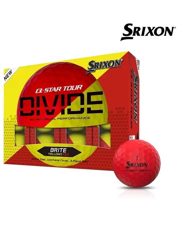 Q STAR TOUR 5 DIVIDE Golf Ball Golf Ball 3 Piece 12 Grains Yellow Red - SRIXON - BALAAN 2