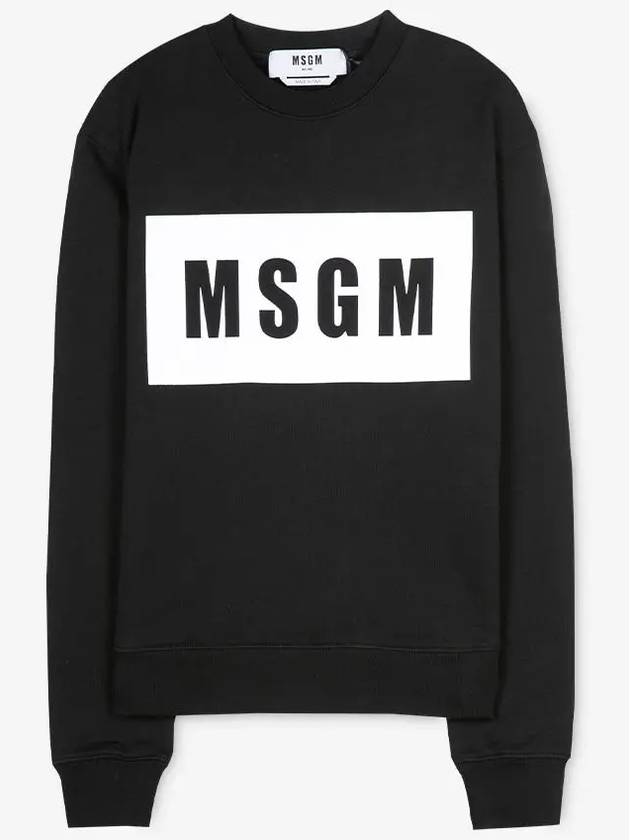 Box Logo Print Cotton Sweatshirt Black - MSGM - BALAAN 3