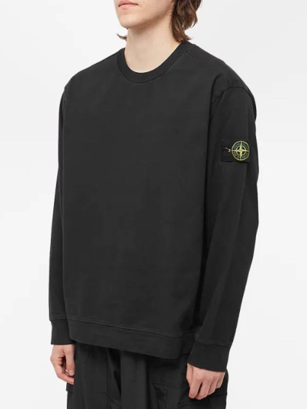 Men's Wappen Patch Crew Neck Sweatshirt Black - STONE ISLAND - BALAAN 3