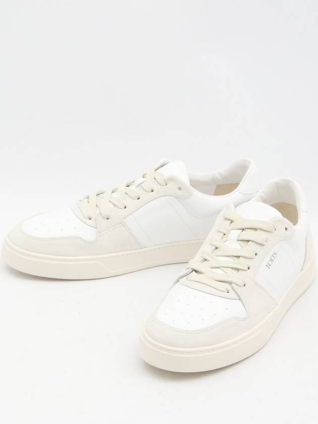 Suede Leather Low Top Sneakers White - TOD'S - BALAAN 6