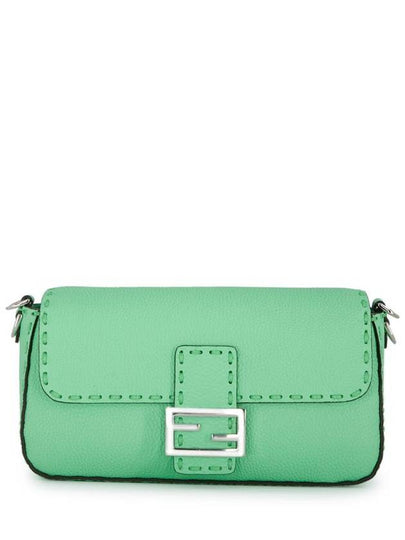 Baguette Stitch Selleria Leather Shoulder Bag Green - FENDI - BALAAN 2