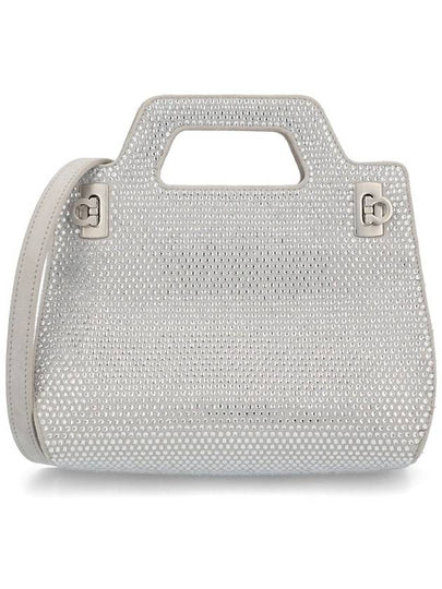 Salvatore Wanda Crystal Mini Tote Bag Pearl - SALVATORE FERRAGAMO - BALAAN 2