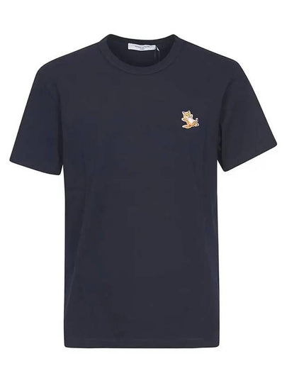 Chillax Fox Patch Classic Short Sleeve T-Shirt Navy - MAISON KITSUNE - BALAAN 2