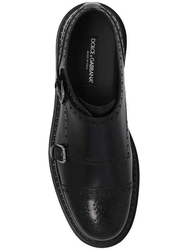 Dolce & Gabbana Leather Shoes With Decorative Perforation, Men's, Black - DOLCE&GABBANA - BALAAN 6