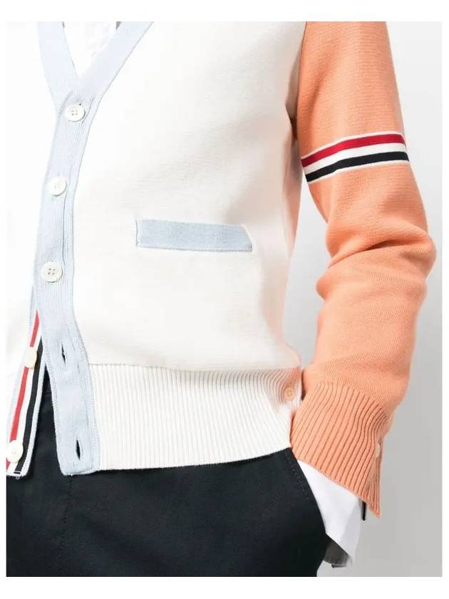 Funmix Cotton ArmBand V-Neck Cardigan - THOM BROWNE - BALAAN 4