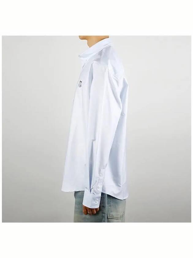 Contour Fox Head Casual Long Sleeve Shirt Blue - MAISON KITSUNE - BALAAN 4