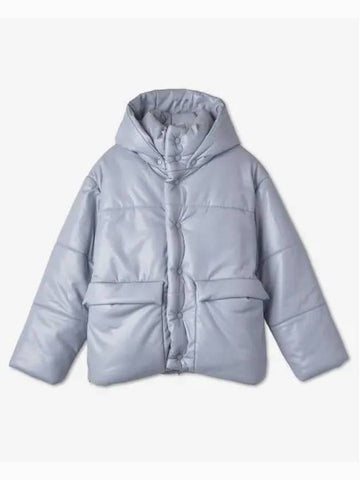 Hide Hooded Puffer Padded Jacket Dusty Blue NM22PFOW00452 - NANUSHKA - BALAAN 1