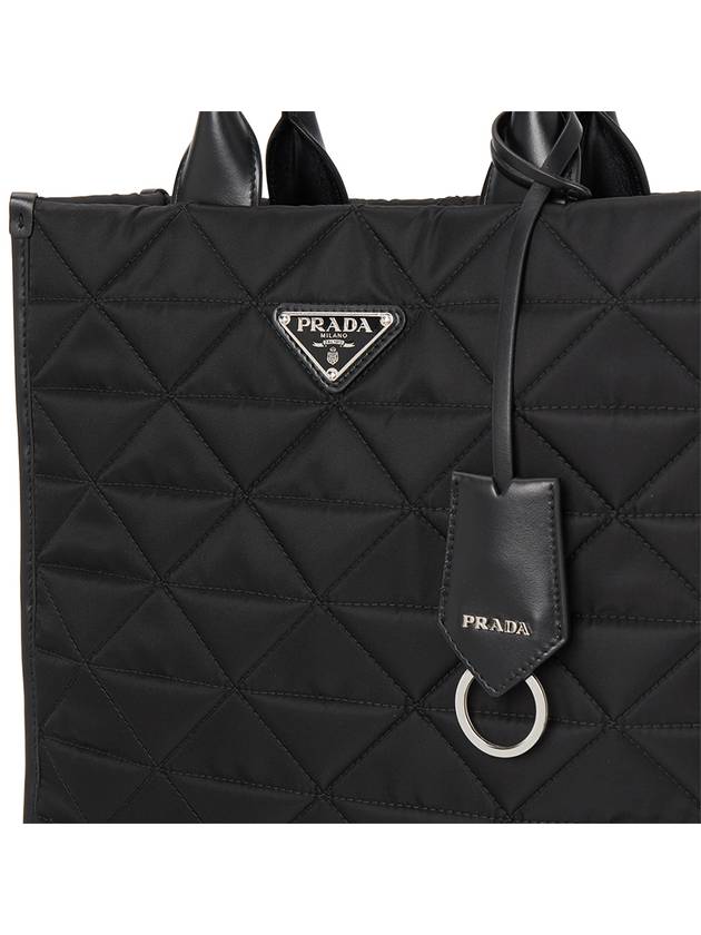 Re-Nylon Quilted Medium Tote Bag Black - PRADA - BALAAN 8