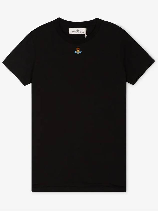 Embroided ORB Peru Short Sleeve T-Shirt Black - VIVIENNE WESTWOOD - BALAAN 3