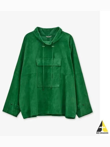 Goat Suede Blouson Green A23SP01LSGREEN - AURALEE - BALAAN 1