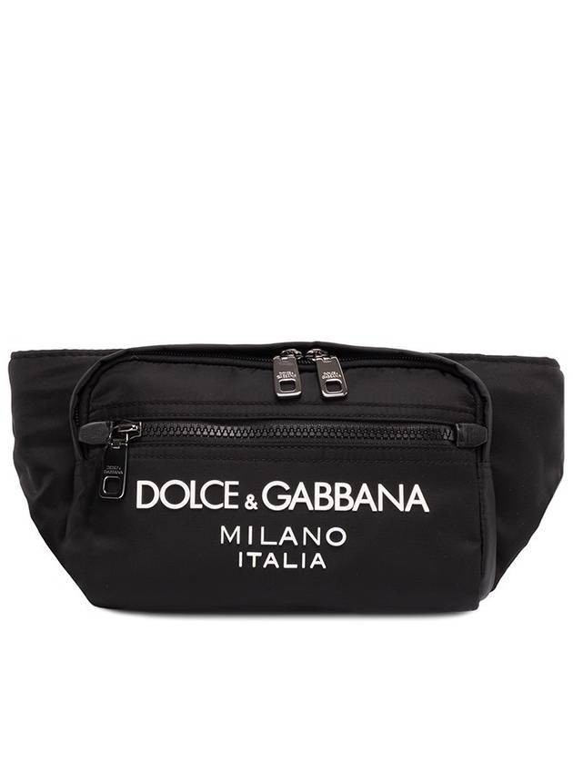 Logo Rubberized Nylon Small Belt Bag Black - DOLCE&GABBANA - BALAAN 1