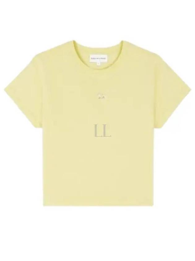 Baby Fox Patch Baby Short Sleeve T-Shirt Chalk Yellow - MAISON KITSUNE - BALAAN 2