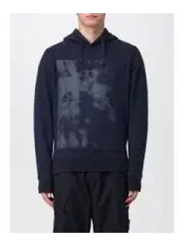 Foam One Print Embroidery Cotton Hoodie Navy - STONE ISLAND - BALAAN 2