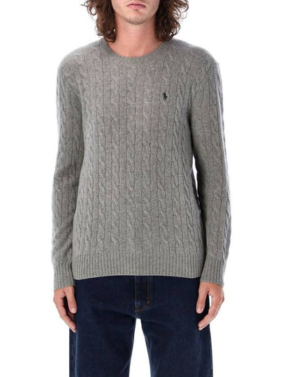 Embroid Logo Cable Knit Top Grey - POLO RALPH LAUREN - BALAAN 2