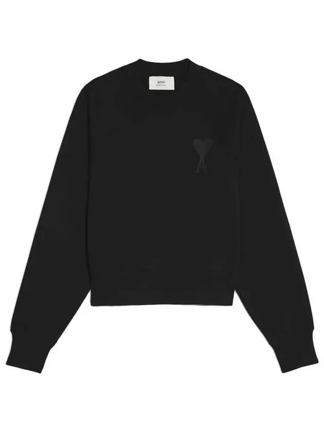 Big Heart Logo Sweatshirt Black - AMI - BALAAN 2