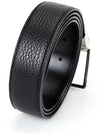 Charlton Classic Buckle Leather Belt Black - BALLY - BALAAN 3