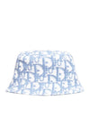 Embroidered Logo Reversible Cotton Bucket Hat Blue - DIOR - BALAAN 3