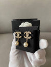 CC Metal Logo Pearl Earrings Gold - CHANEL - BALAAN 9