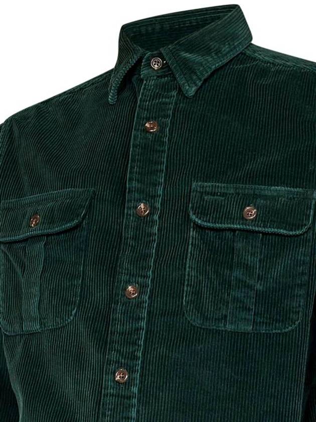 Corduroy Long Sleeve Shirt Green - POLO RALPH LAUREN - BALAAN 4