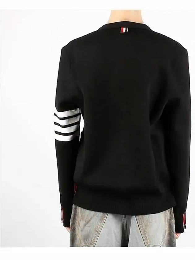 Milano Stitch 4-Bar Cardigan Black - THOM BROWNE - BALAAN 5